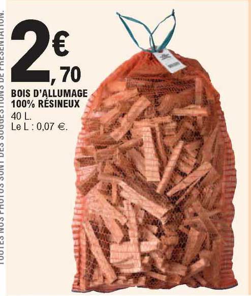 bois d'allumage 100% résineux