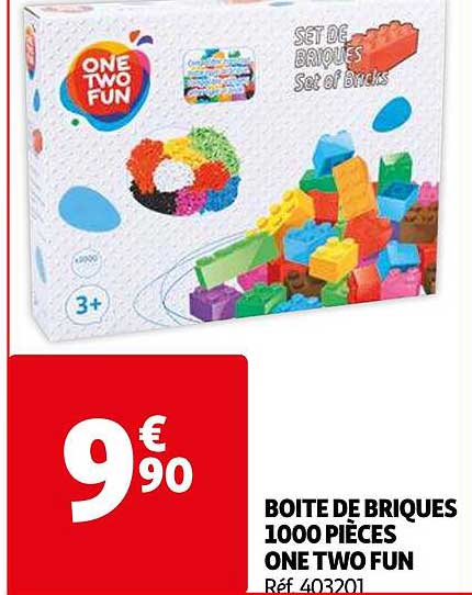 boîte de briques 1000 pièces one two fun