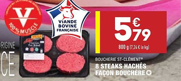 boucherie st-clément 8 steaks hachés façon bouchère