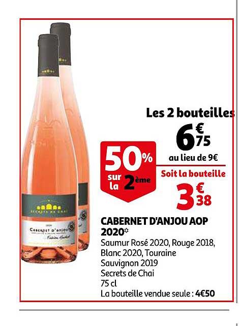 Cabernet D'anjou Aop 2020 Saumur Rosé 2020 , Rouge 2018, Blanc 2020, Touraine