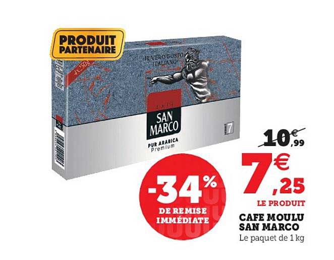 café moulu san marco -34% de remise immédiate