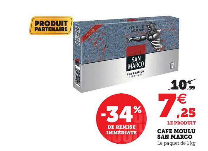 café moulu san marco -34% de remise immédiate