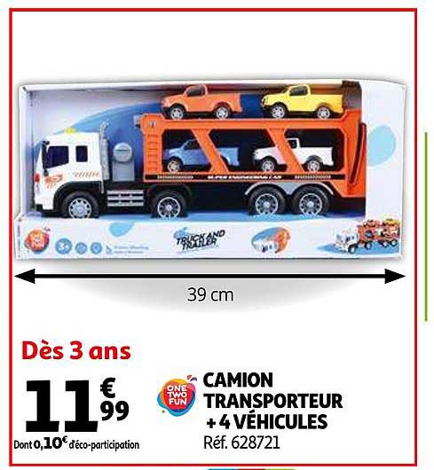 Camion Transporteur + 4 Véhicules