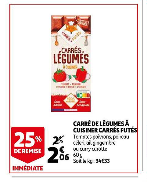 carré de légumes à cuisiner carrés futés