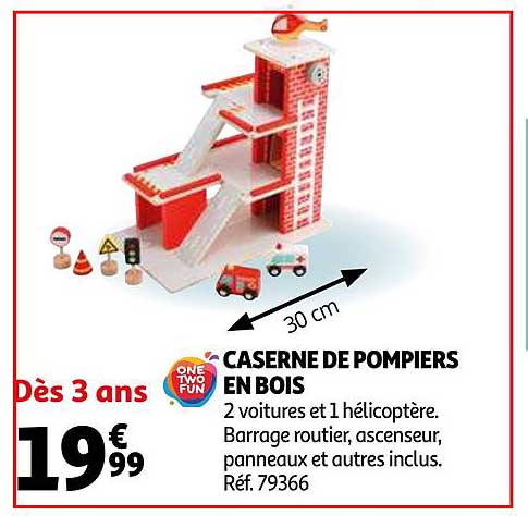 caserne de pompiers en bois one two fun