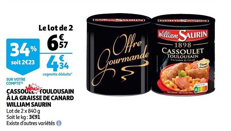 cassoulet toulousain à la graisse de canard william saurin