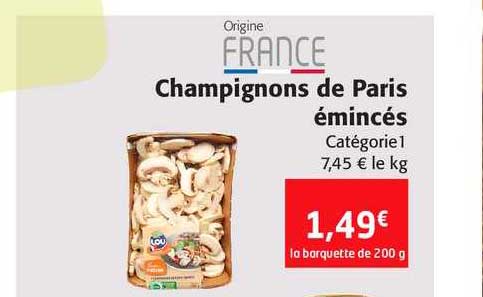Champignons De Paris émincés