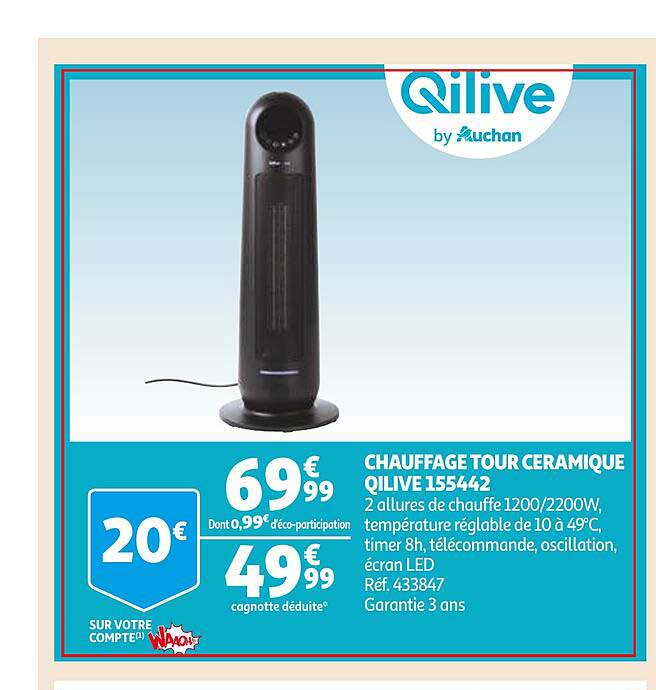 Chauffage Tour Céramique Qilive 155442