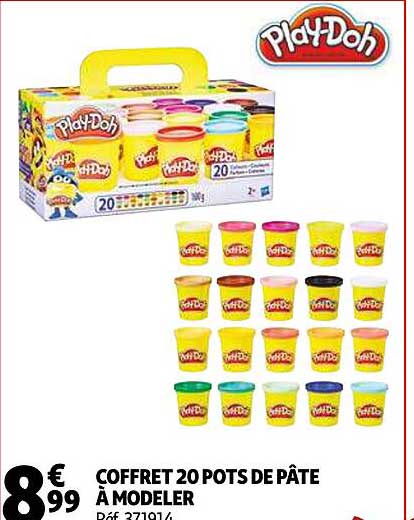 coffret 20 pots de pâte à modeler