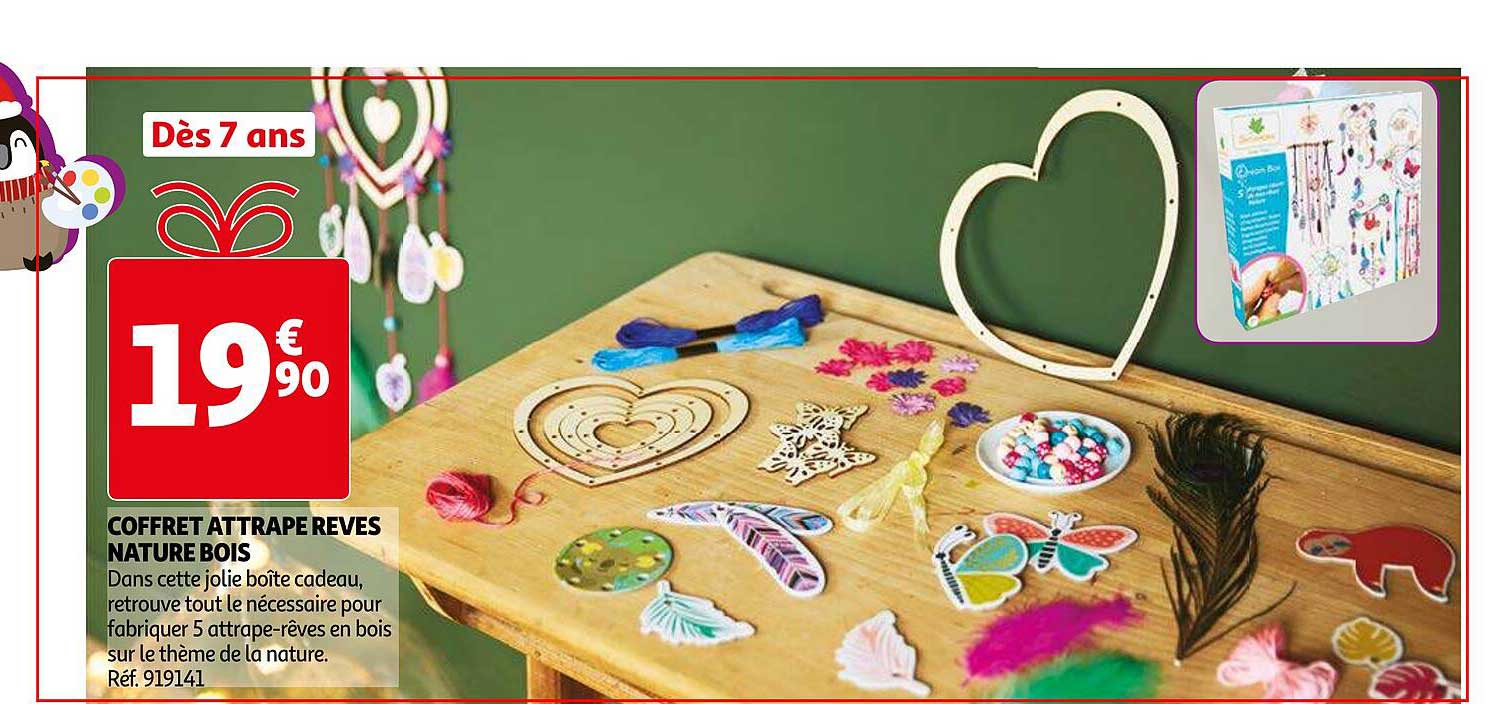 coffret attrape rêves nature bois