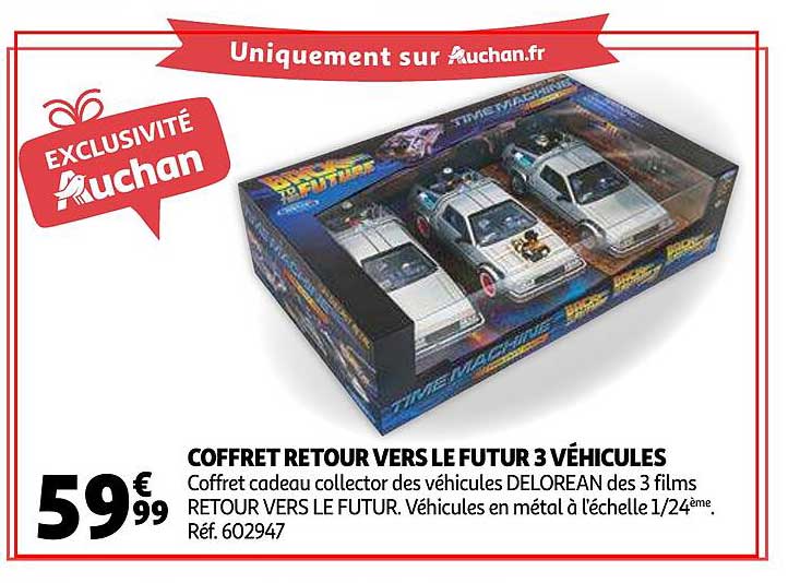 coffret retour vers le futur 3 véhicules