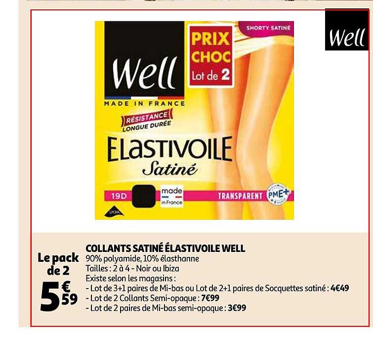 Collants Satiné élastivoile Well