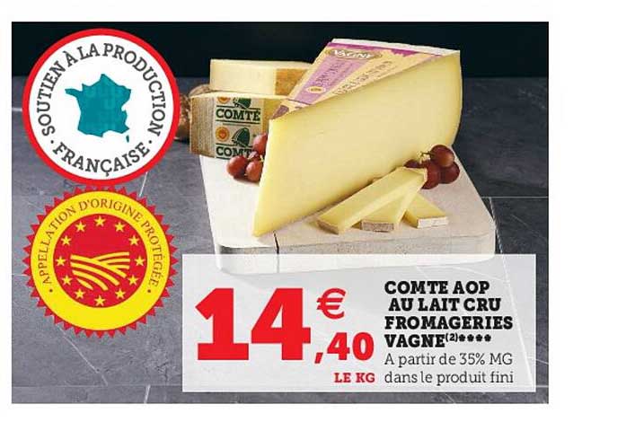 comte aop au lait cru fromageries vagne