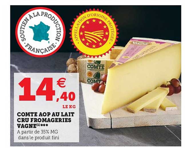 comte aop au lait cru fromageries vagne