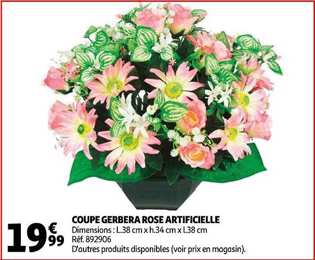 Coupe Gerbera Rose Artificielle