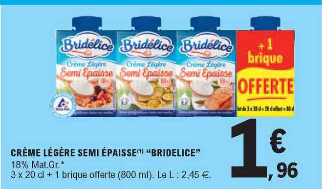 crème légère semi épaisse "bridélice"