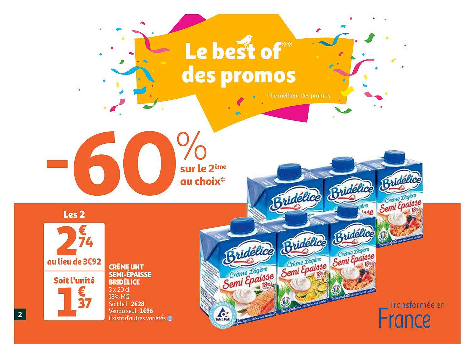 crème semi-épaisse bridélice