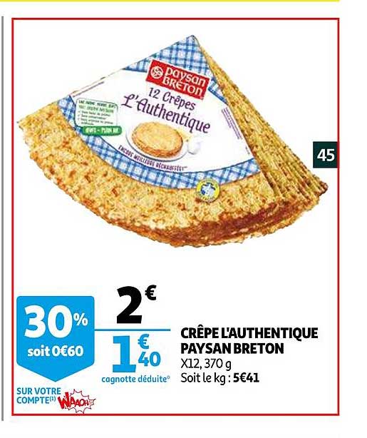 crêpe l'authentique paysan breton