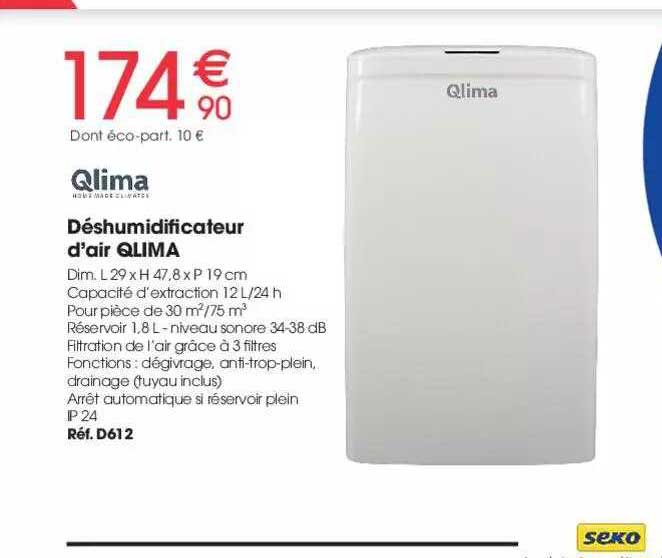 déshumidificateur d'air qlima