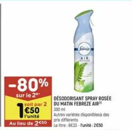 Désodorisant Spray Rosée Du Matin Febreze Air