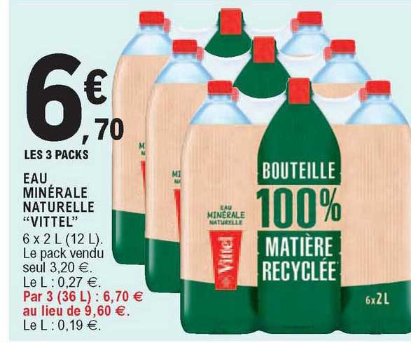 Eau Minéralle Naturelle ''vittel"