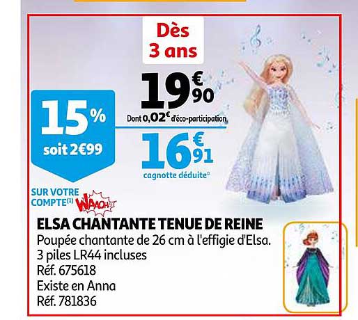 elsa chantante tenue de reine