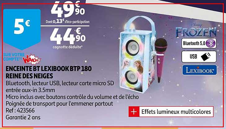 enceinte bt lexibook btp 180 reine des neiges