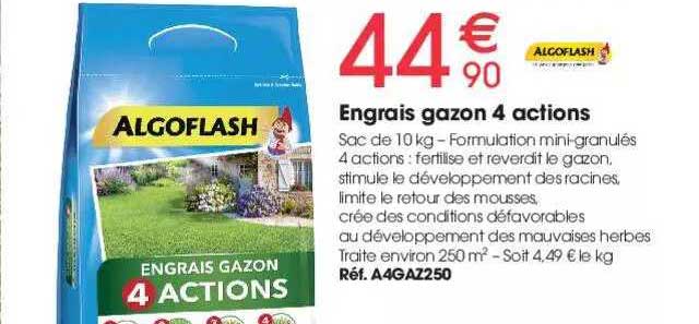 engrais gazon 4 actions