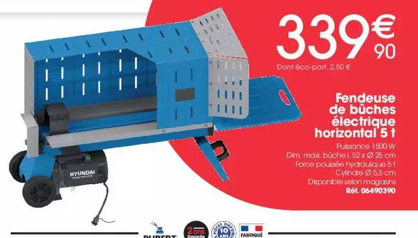 fendeuse de bûches électrique horizontal 5 t