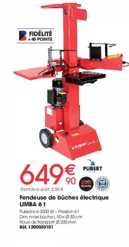 fendeuse de bûches électrique limba 6 t