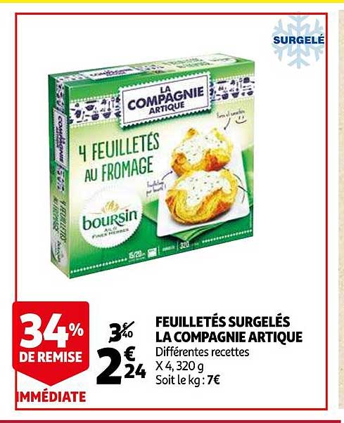 feuilletés surgelés la compagnie artique