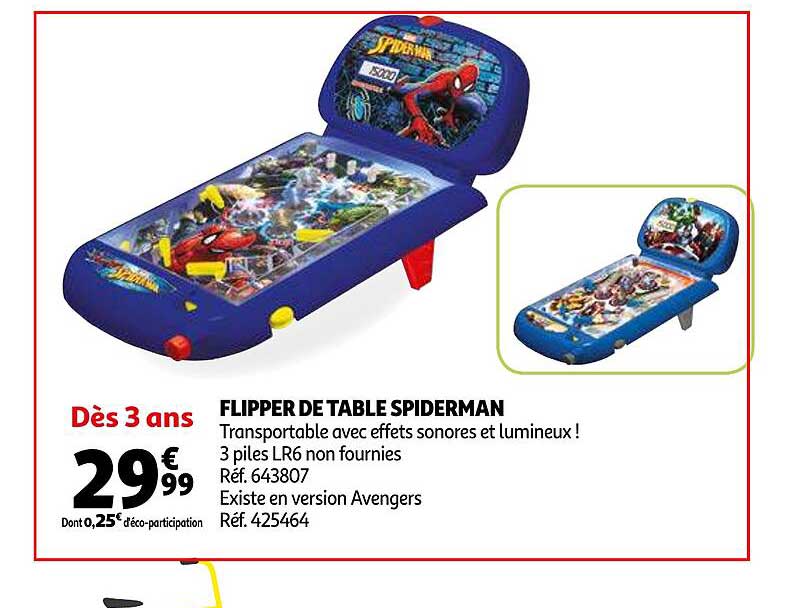 flipper de table spiderman