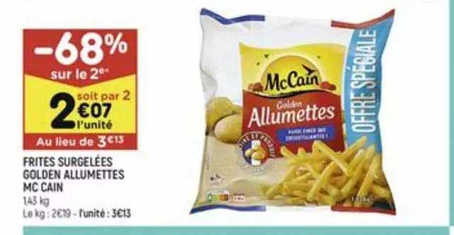 frites surgelées golden allumettes mc cain