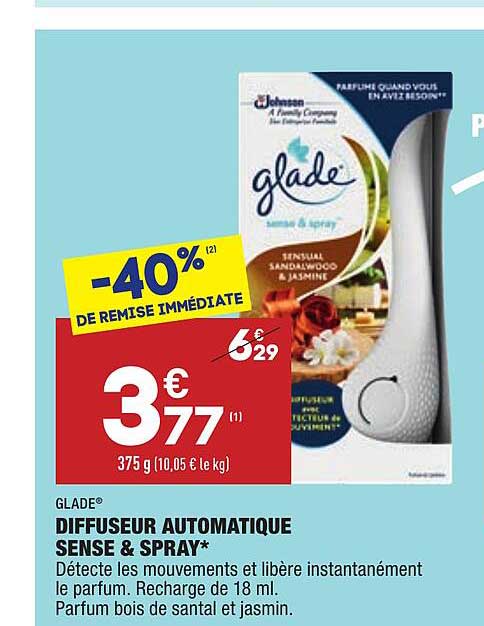 glade diffuseur automatique sense & spray
