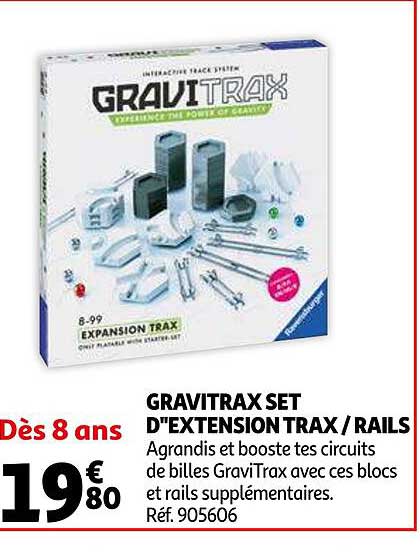 gravitrax set d'extension trax - rails