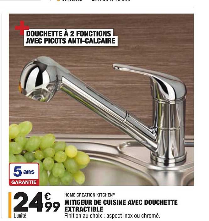 home création kitchen mitigeur de cuisine avec douchette extractible