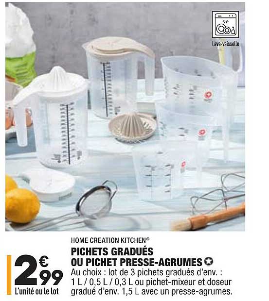 home creation ktchen pichets gradués ou pichet presse-agrumes