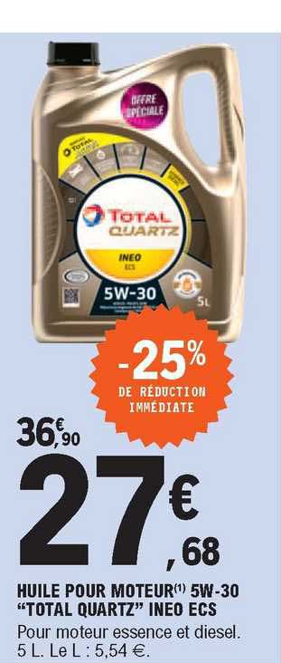 huile pour moteur 5w-30 "total quartz" inoe ecs