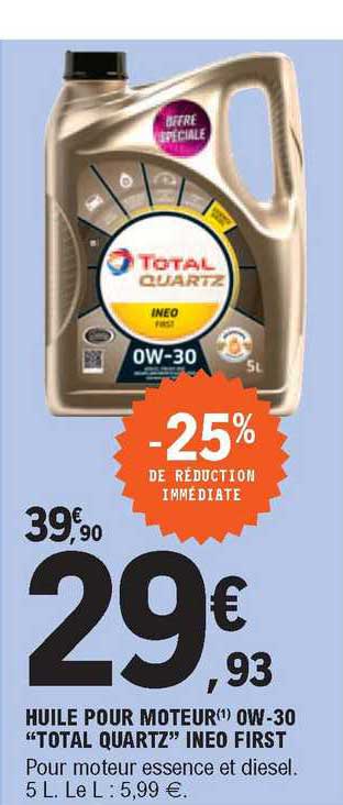 Huile Pour Moteur Ow-30 "total Quartz" Ineo First