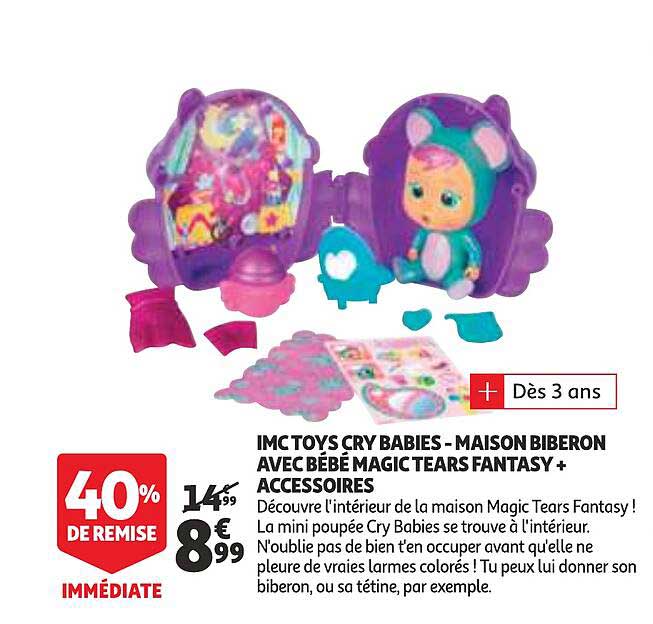 imc toys cry babies - maison biberon avec bébé magic tears fantasy + accessoires