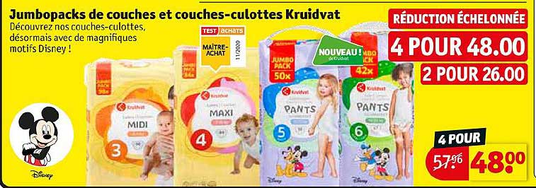 jumbopacks de couches et couches-culottes kruidvat