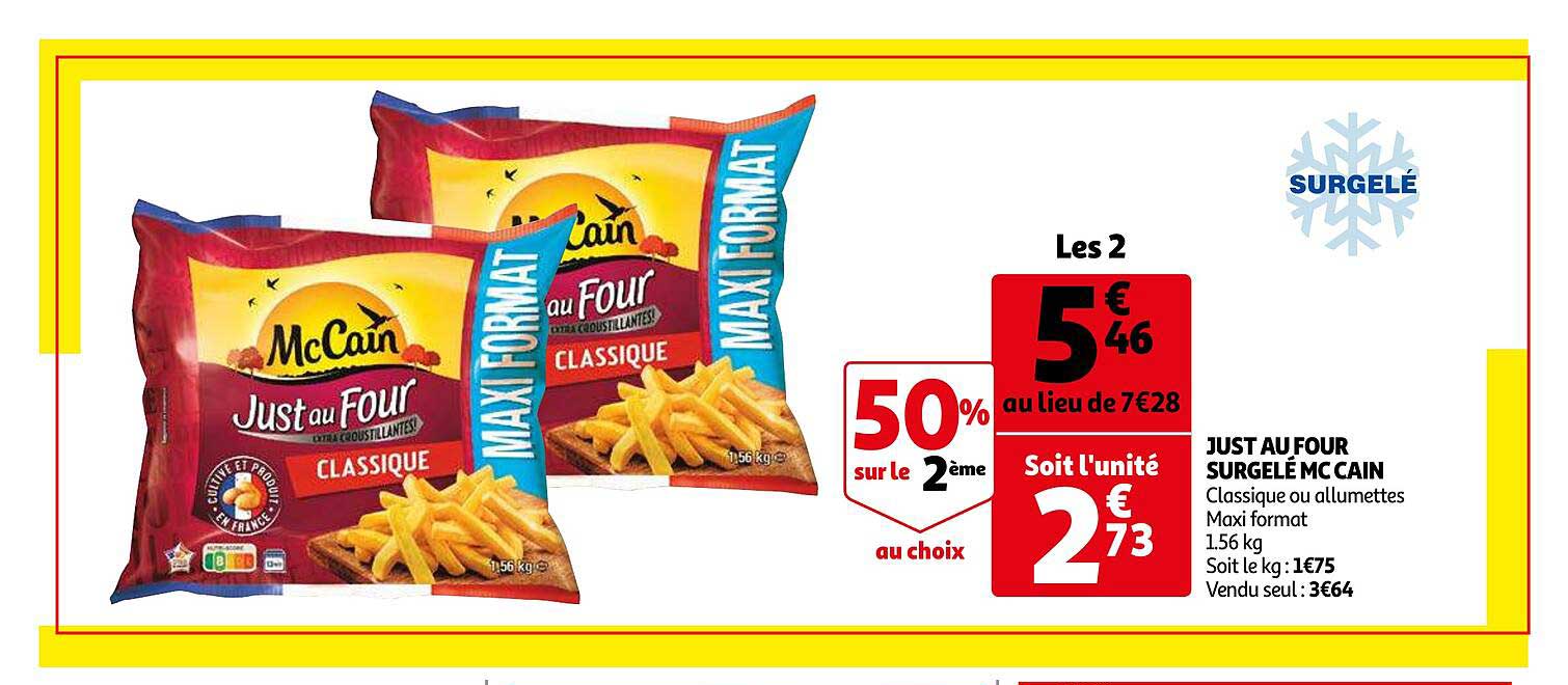 just au four surgelé mc cain