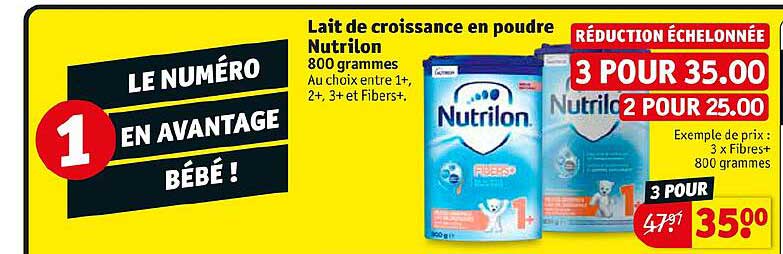 lait de croissance en poudre nutrilon
