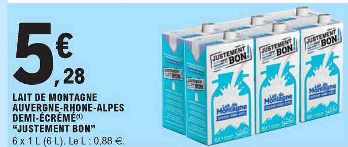lait de montagne auvergne-rhône-alpes demi-écrémé "justement bon"