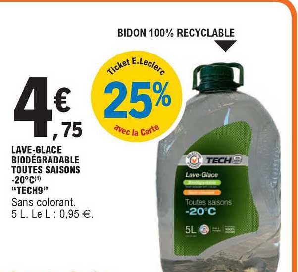 lave-glace biodégradable toutes saisons -20°c