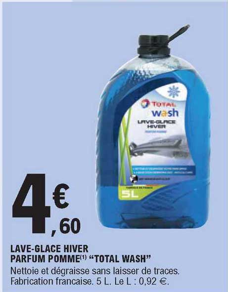 lave-glace hiver parfum pomme "total wash"