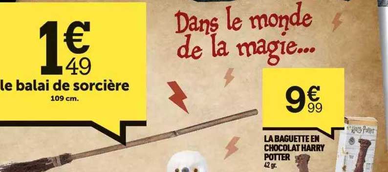le balai de sorcière la baguette en chocolat harry potter