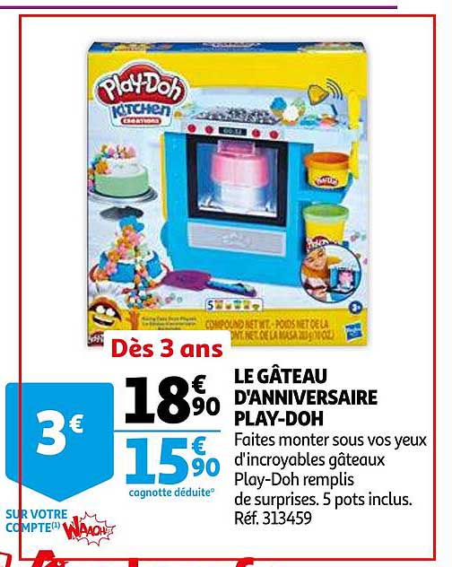 le gâteau d'anniversaire play-doh