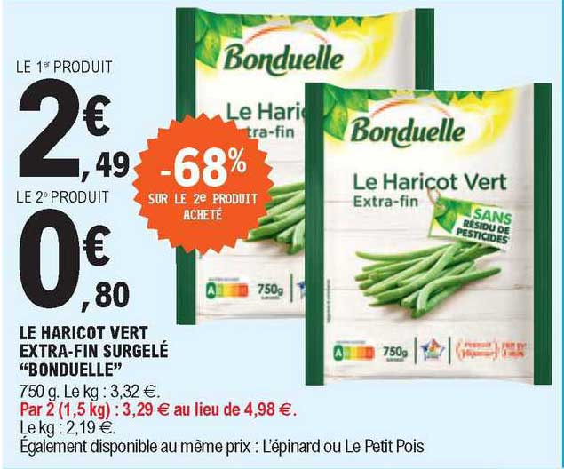 le haricot vert extra-fin surgelé "bonduelle"
