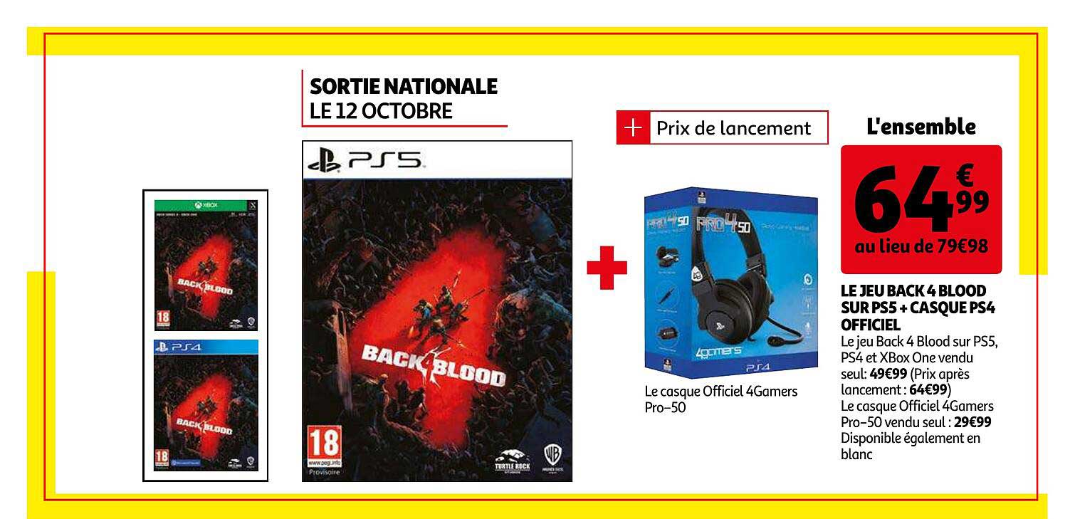 Le Jeu Back 4 Blood Sur Ps5+ Casque Ps4 Officiel